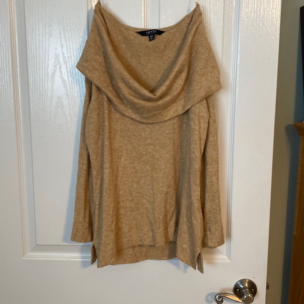 Women’s top. Camel color . Off shoulder
